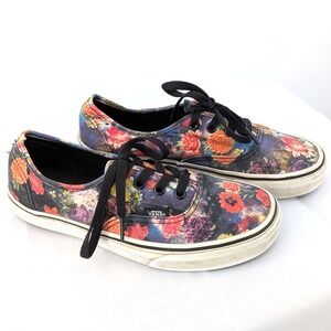 Floral Galaxy Print Vans Lace Up Sneakers Casual Skate Shoes Womens 7.5